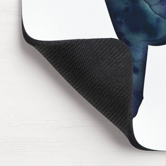 ベルギーのマリノワブラックウォーターカラーシルエット マウスパッド (コーナー)