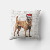 ベルギーのマリノワンドッグウォーターカラークリスマス クッション (裏面)