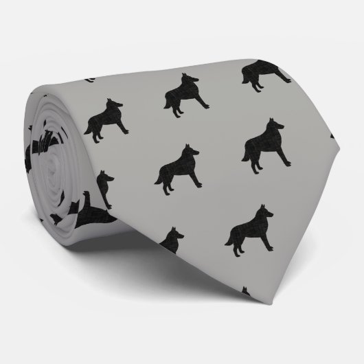 ベルギーのマリノワ犬がシルエットのパターンを選ぶ ネクタイ (ロール)