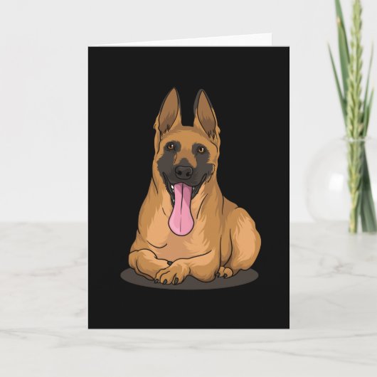 ベルギーのマリノ·シェパード犬贈与アイディア カード (正面)