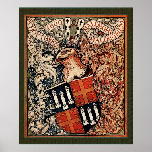 ベルギーのマルデジェム市(ヴィンテージCoA) ポスター (正面)