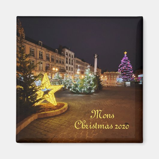ベルギーのモンスでのクリスマス2021の監禁 マグネット (正面)