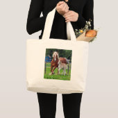 ベルギーのロバおよび雌の子馬 ラージトートバッグ (正面(商品))
