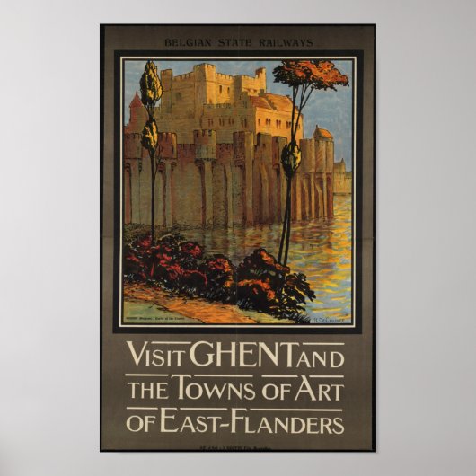ベルギーのヴィンテージ旅行ポスター ポスター (正面)