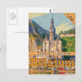 ベルギーのヴィンテージ旅行ポスター。 ポストカード (正面/裏面)