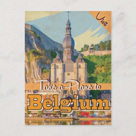 ベルギーのヴィンテージ旅行ポスター。 ポストカード (正面)