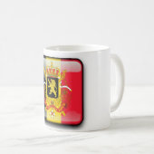ベルギーの光沢のある旗 コーヒーマグカップ (正面右)
