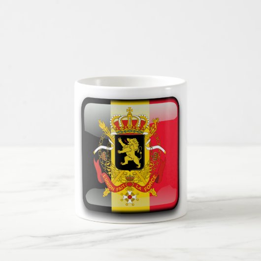 ベルギーの光沢のある旗 コーヒーマグカップ (中央)