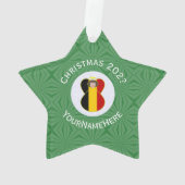 ベルギーの国旗の天使のクリスマスギフト 個人名入れ可能 オーナメント (裏面)
