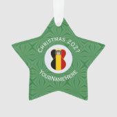 ベルギーの国旗の天使のクリスマスギフト 個人名入れ可能 オーナメント (正面)