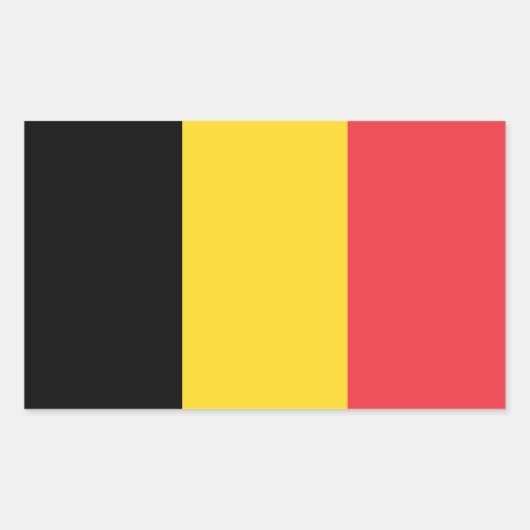 ベルギーの国旗パトリオティックデザイン 長方形シール (正面)