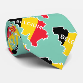 ベルギーの地図および旗 ネクタイ