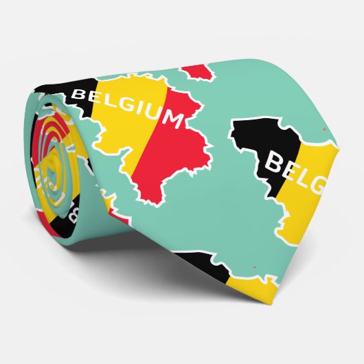 ベルギーの地図および旗 ネクタイ (ロール)