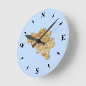 ベルギーの地図時計 ラウンド壁時計 (傾斜)