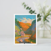 ベルギーの山、小さな川、風景のビュー ポストカード (スタンド正面)