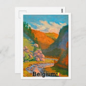 ベルギーの山、小さな川、風景のビュー ポストカード (正面/裏面)