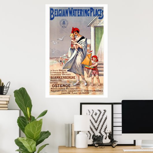 ベルギーの散水場所ヴィンテージ旅行ポスター ポスター (ホームオフィス)