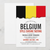 ベルギーの料理 | パーティーフラグ ホワイト インビテーション (正面/裏面)