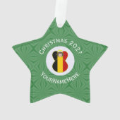 ベルギーの旗の天使のクリスマス　パーソナライズド オーナメント (裏面)