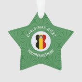 ベルギーの旗の天使のクリスマス　パーソナライズド オーナメント (正面)