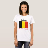 ベルギーの旗+地図+テキストTシャツ Tシャツ (正面フル)