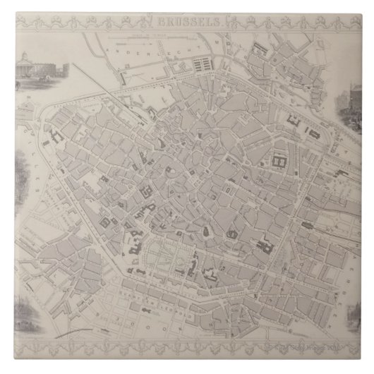 ベルギーの旧式な地図 タイル (正面)