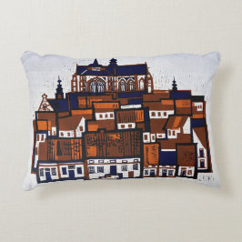 ベルギーの木版画 アクセントクッション