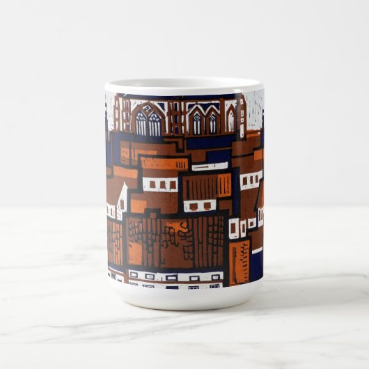 ベルギーの木版画 コーヒーマグカップ (中央)