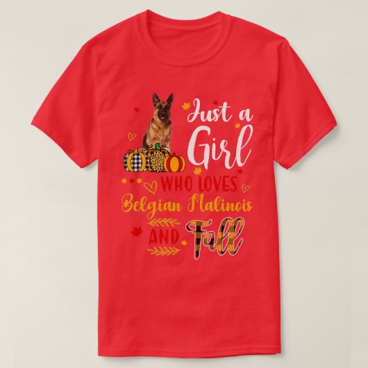 ベルギーの民兵と秋Auを愛する女の子 Tシャツ (デザイン正面)