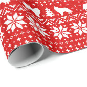 ベルギーの牧羊犬のクリスマスのセーターパターン赤 ラッピングペーパー (ロールコーナー)
