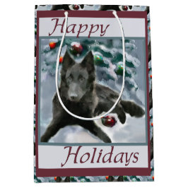 ベルギーの牧羊犬のクリスマス ミディアムペーパーバッグ