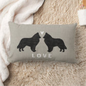 ベルギーの牧羊犬は愛のシルエットを描きます ランバークッション (ブランケット)