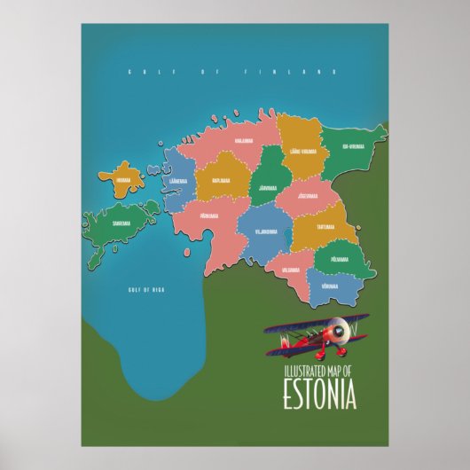ベルギーの王国美しい地図ポスター ポスター (正面)