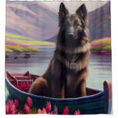 ベルギーの羊飼いがパドルに:風光明媚な冒険 シャワーカーテン (正面)