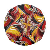 ベルギーの色を使った愛国野球 野球ボール (裏面)