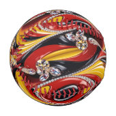 ベルギーの色を使った愛国野球 野球ボール (正面左)