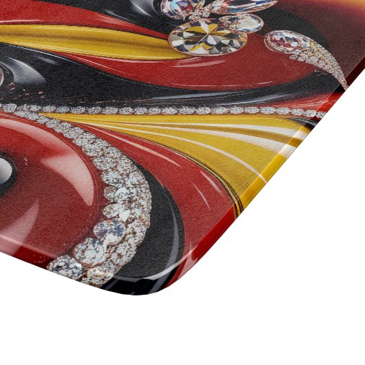 ベルギーの色を使用した小さなガラスのカッティングボード カッティングボード (角)