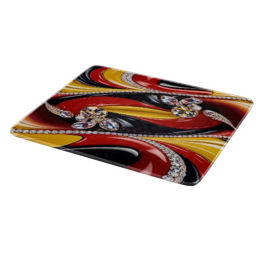 ベルギーの色を使用した小さなガラスのカッティングボード カッティングボード (角)