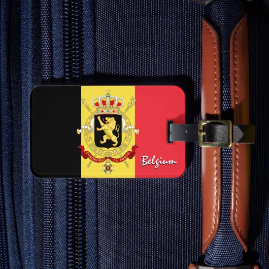 ベルギーの荷物タグ、愛国的なベルギー国旗 ラゲッジタグ (正面インサイチュ4)