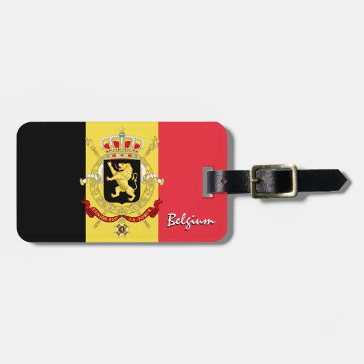 ベルギーの荷物タグ、愛国的なベルギー国旗 ラゲッジタグ (正面横)