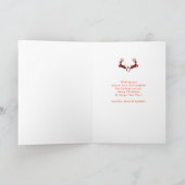 ベルギーの馬チーム冬のクリスマスシーン カード (内部)