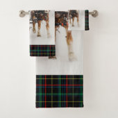 ベルギーの馬チーム冬のクリスマスシーン バスタオルセット (インサイチュ)
