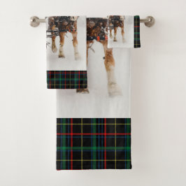 ベルギーの馬チーム冬のクリスマスシーン バスタオルセット