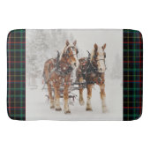 ベルギーの馬チーム冬のクリスマスシーン バスマット (正面)