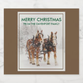 ベルギーの馬チーム冬のクリスマスシーン ビールラベル (シングルラベル)