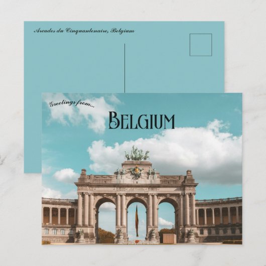 ベルギーのArcades du Cinquantenaire ポストカード (正面/裏面)