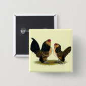 ベルギーのd'Anversのチャボ: ウズラ 缶バッジ (正面&裏面)