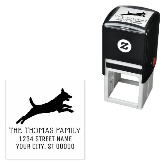 ベルギーのMalinois犬のシルエット名のアドレス セルフインキングスタンプ (インサイチュ)