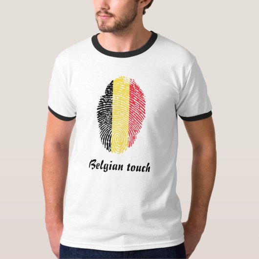 ベルギーのtouchの指紋の旗 tシャツ (正面)