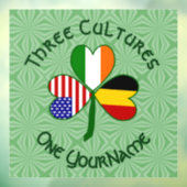 ベルギーアイリッシュアメリカンシャムロックパーソナライズされた国旗 ウィンドウサイン (シート3)